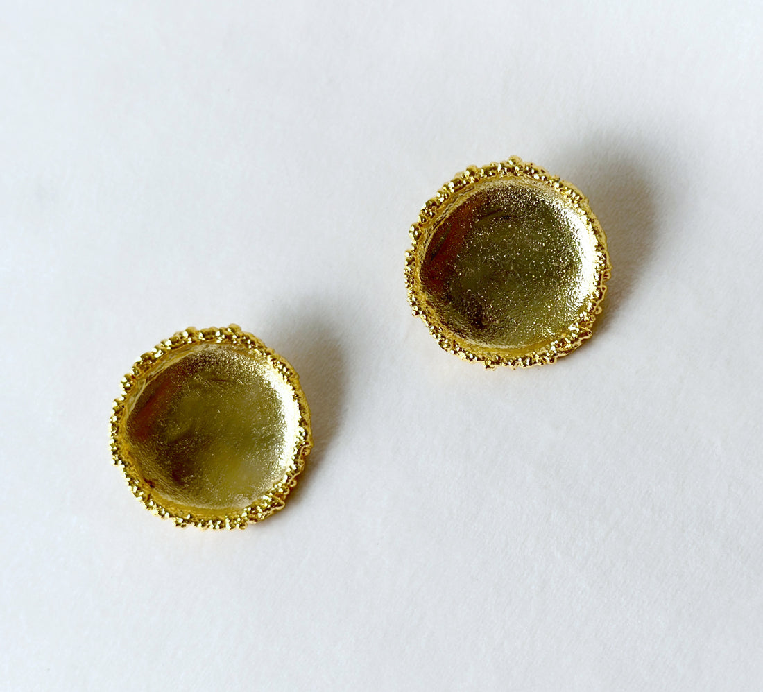 Crater Earrings Gold