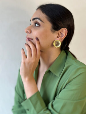 Crater Earrings Gold02