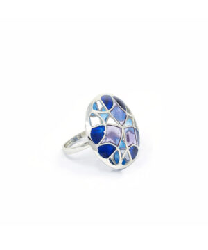 Kaleidoscope Psychedelic Ring Blue