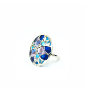 Kaleidoscope Psychedelic Ring Blue1