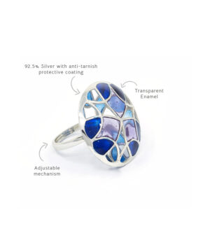 Kaleidoscope Psychedelic Ring Blue3