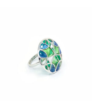 Kaleidoscope Psychedelic Ring Green