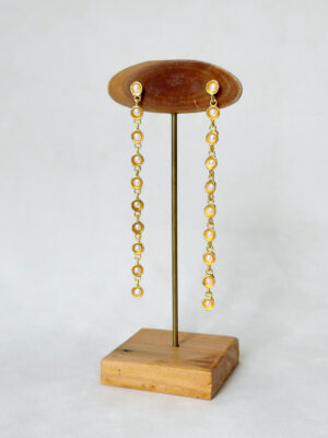 Pearl Cup Cascade Danglers Gold-01
