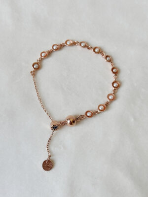 Pearl Cup Cascade bracelet Rose Gold-02