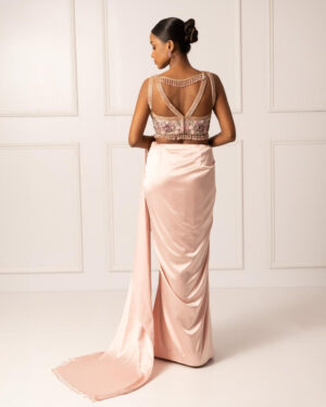 Pink Drape Saree Set-02