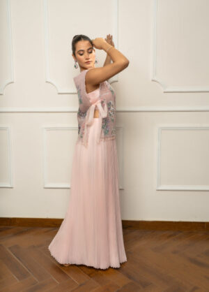 Pink Top with Pleated Skirt-02