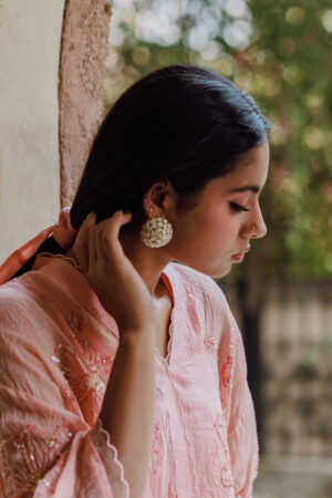 Springtime Sunshine Pearl Studs - Silver-02