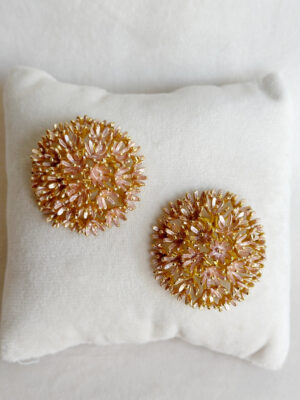 Springtime Sunshine Studs Pastel pink on gold