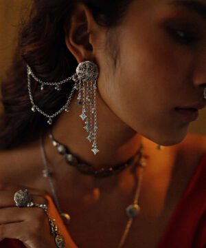 Thar Dhora bhujali earrings Silver