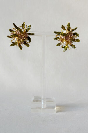 Wild Flower Bouquet Studs Pastel Garden1