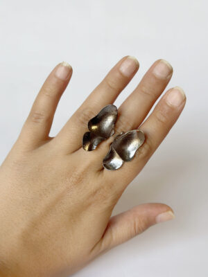 Wings of Spring Open Flexible Ring - Black1