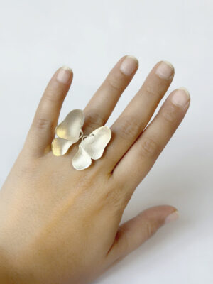 Wings of Spring Open Flexible Ring – Silver1