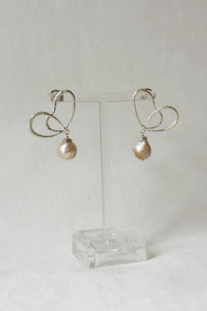Wings of Spring Wireframe Butterfly Pearl Drop Studs – Silver